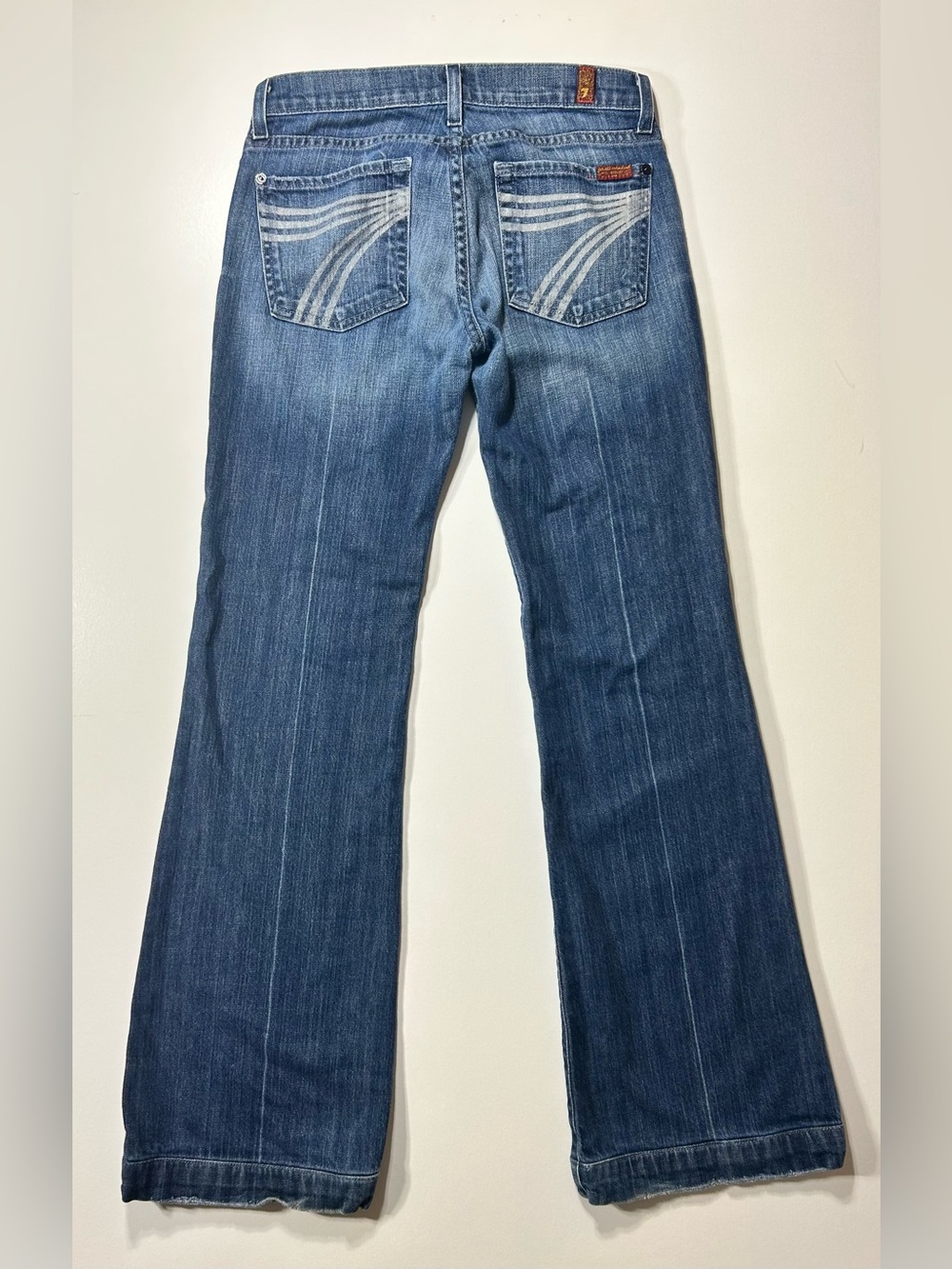7 For All Mankind Women's Wide Leg Flare Jeans in Blue